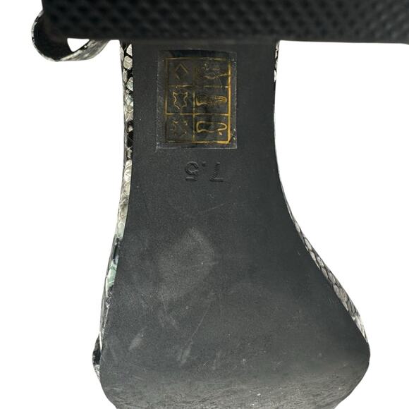 Jeffrey Campbell Lindsay Heeled Sandals Black Grey Snake Animal Print Size 7.5 - Picture 3 of 15